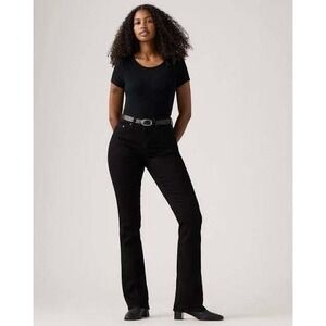 Levi's 725 High Rise Bootcut Jeans Womens 25 Black Stretch Denim Flared Pants